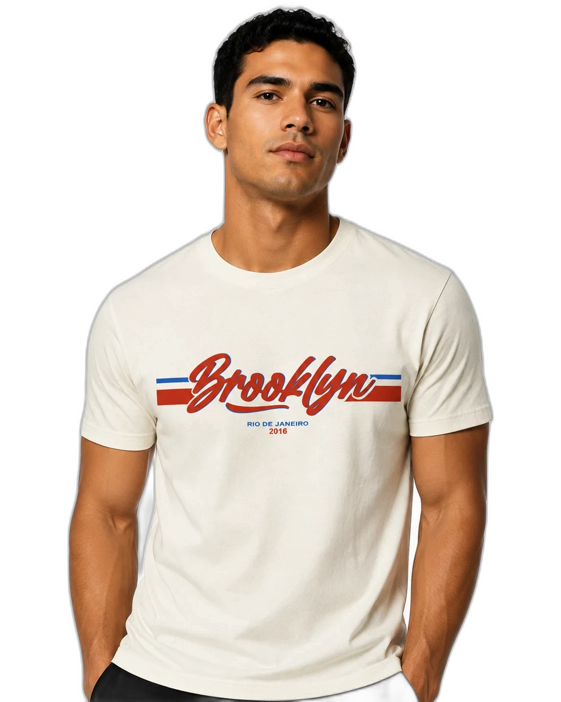 Modelo vestindo camiseta Brooklyn · look 4