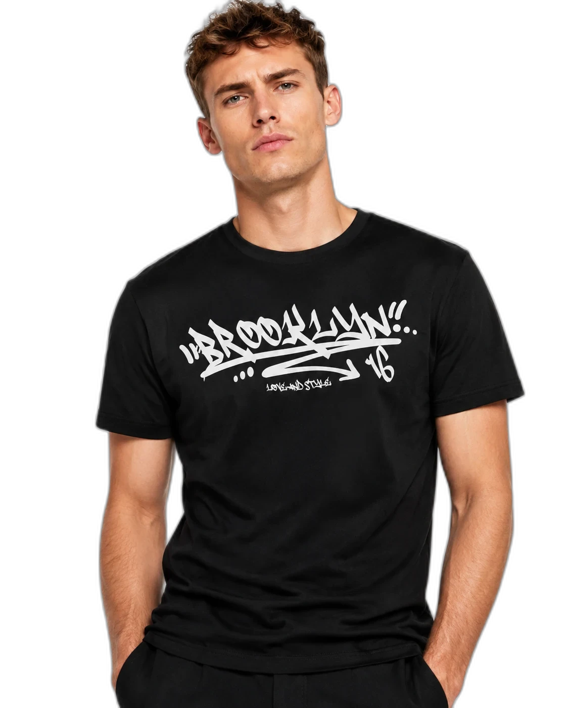 Camiseta Brooklyn preta · estampa graffiti